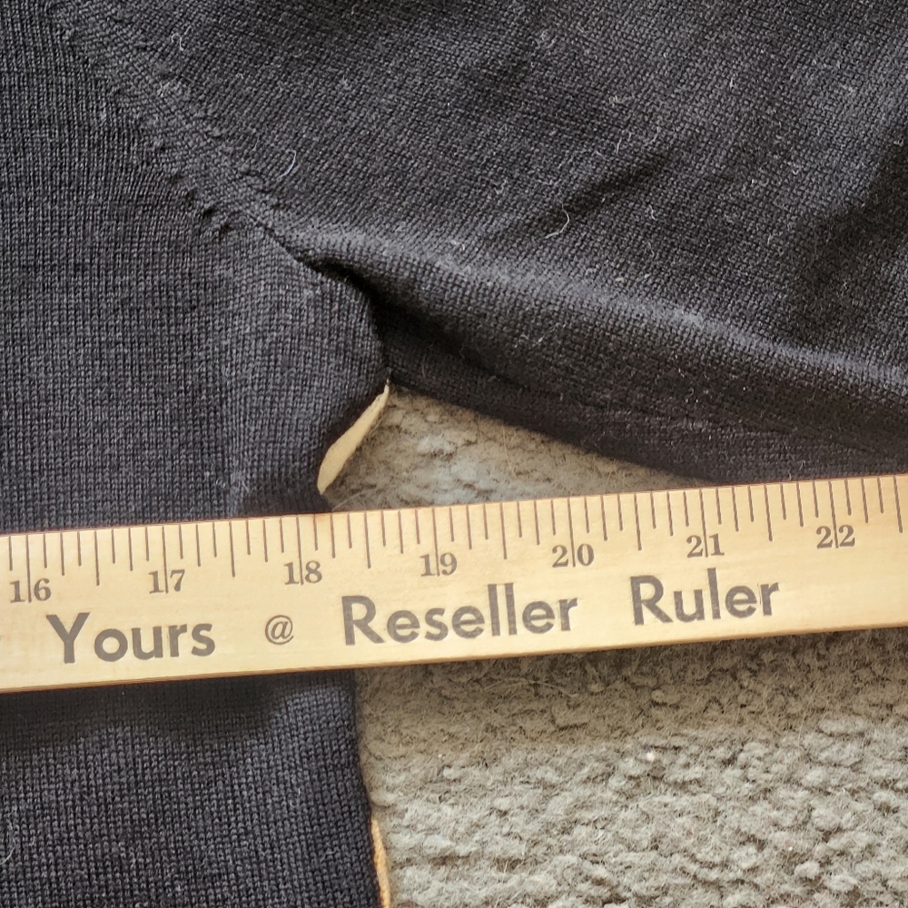 TALBOTS Women's Cardigan Large Black Argyle Preppy Academic Merino Wool Sweater - Picture 7 of 8